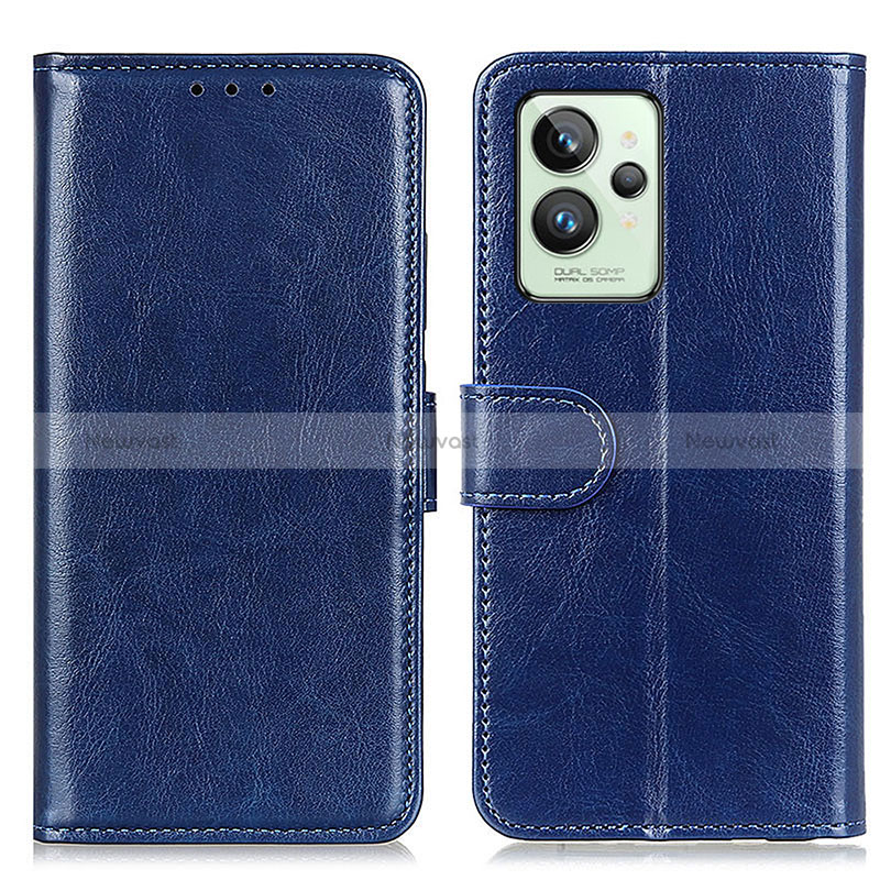 Leather Case Stands Flip Cover Holder M07L for Realme GT2 Pro 5G Blue