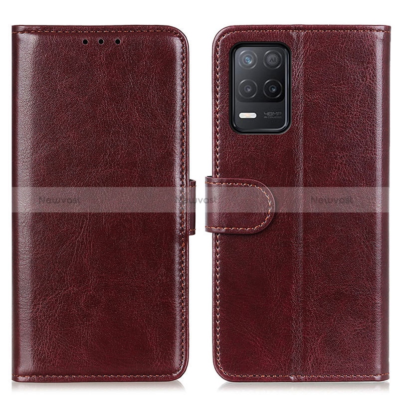 Leather Case Stands Flip Cover Holder M07L for Realme Narzo 30 5G Brown