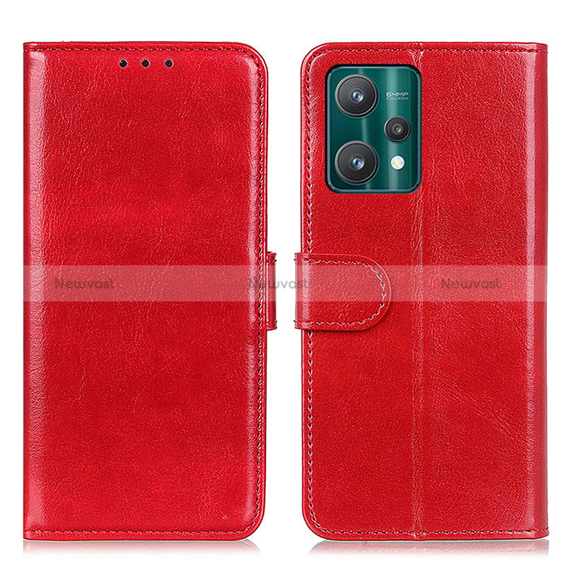 Leather Case Stands Flip Cover Holder M07L for Realme Narzo 50 Pro 5G Red