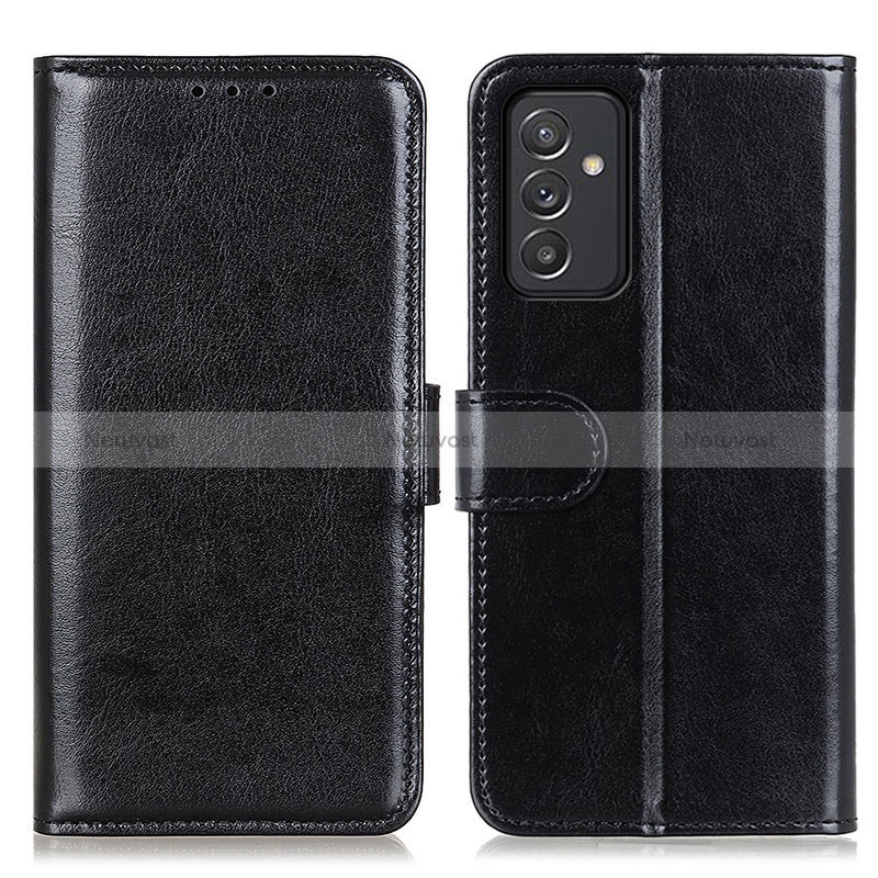 Leather Case Stands Flip Cover Holder M07L for Samsung Galaxy A15 4G Black