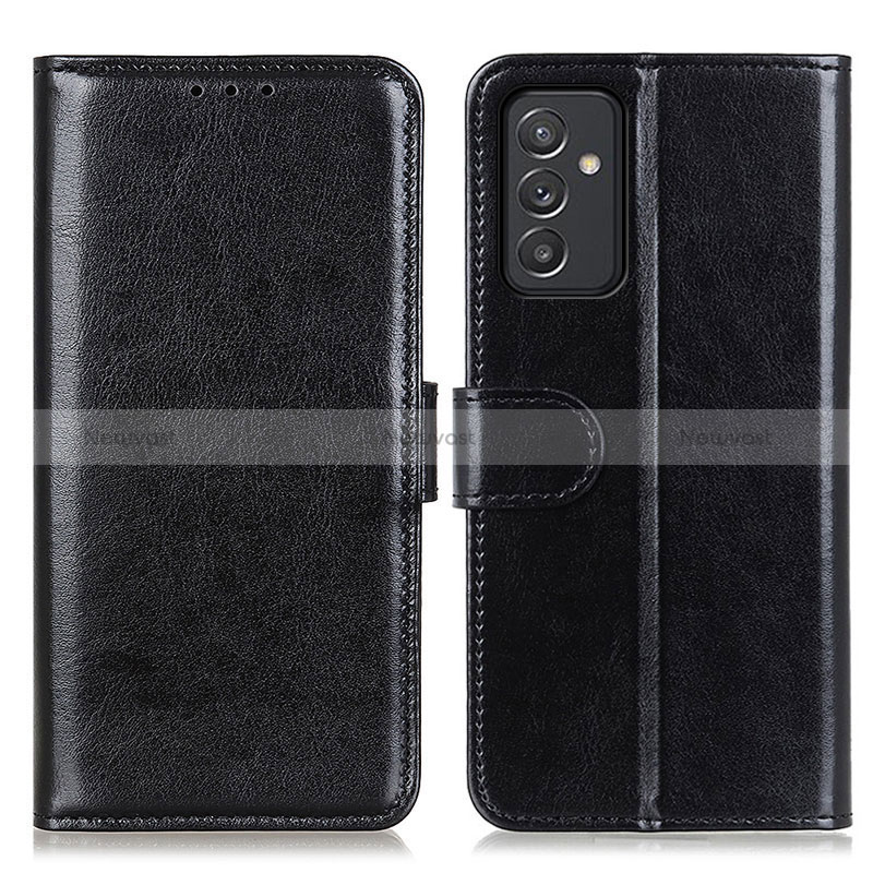 Leather Case Stands Flip Cover Holder M07L for Samsung Galaxy A15 5G Black