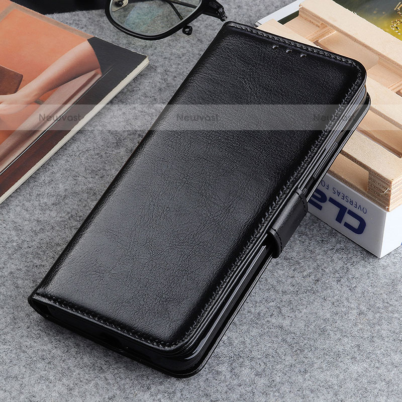 Leather Case Stands Flip Cover Holder M07L for Samsung Galaxy M32 5G Black