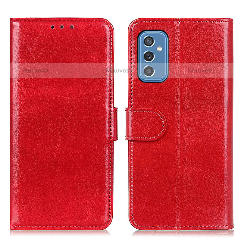 Leather Case Stands Flip Cover Holder M07L for Samsung Galaxy M52 5G Red