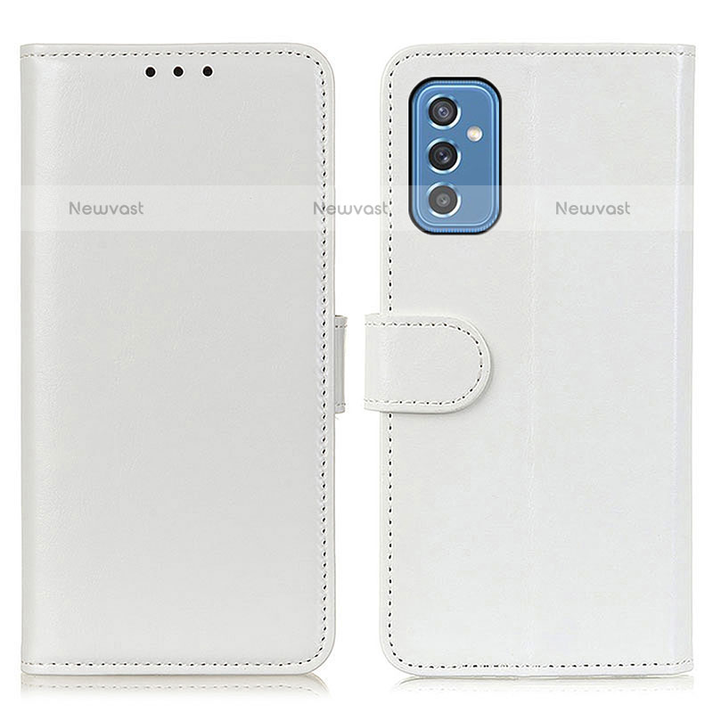 Leather Case Stands Flip Cover Holder M07L for Samsung Galaxy M52 5G White