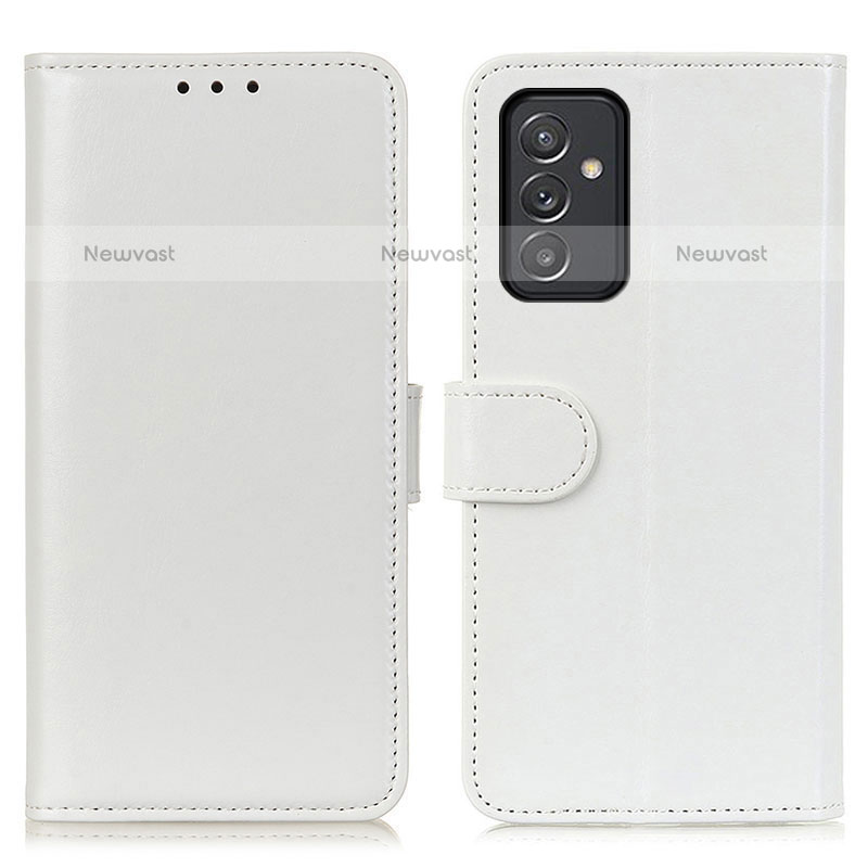 Leather Case Stands Flip Cover Holder M07L for Samsung Galaxy Quantum2 5G White