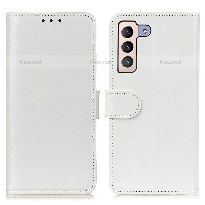 Leather Case Stands Flip Cover Holder M07L for Samsung Galaxy S21 FE 5G White