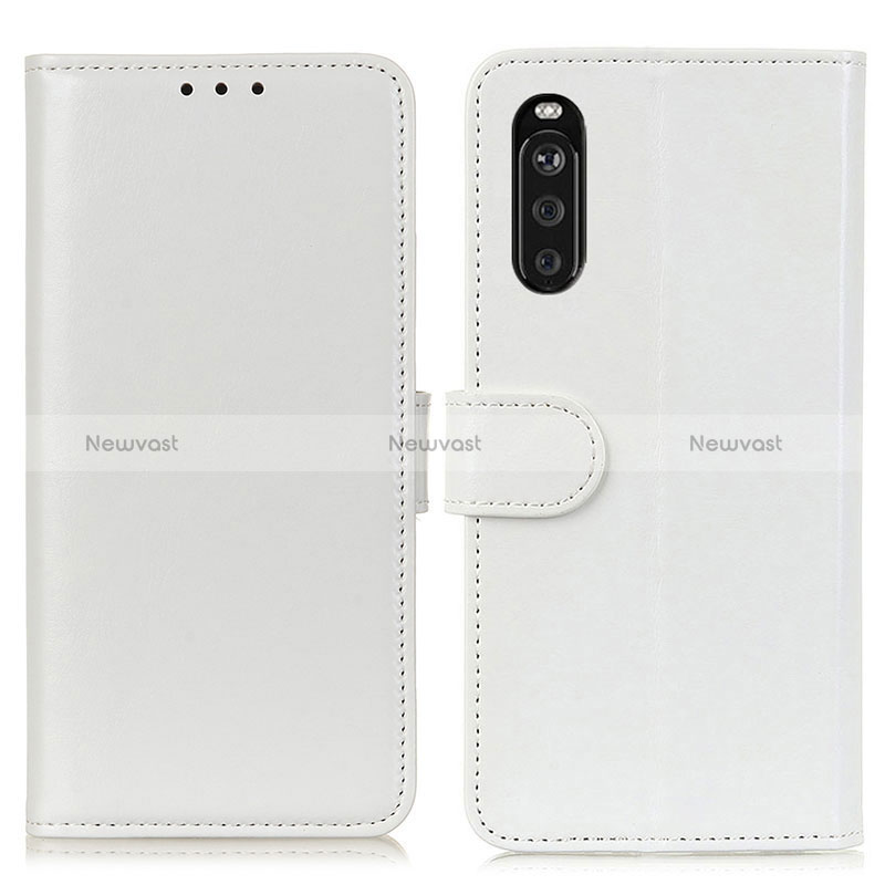 Leather Case Stands Flip Cover Holder M07L for Sony Xperia 10 III SOG04 White