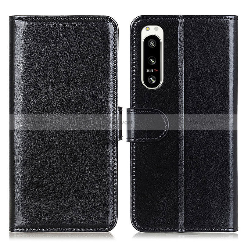 Leather Case Stands Flip Cover Holder M07L for Sony Xperia 5 IV Black