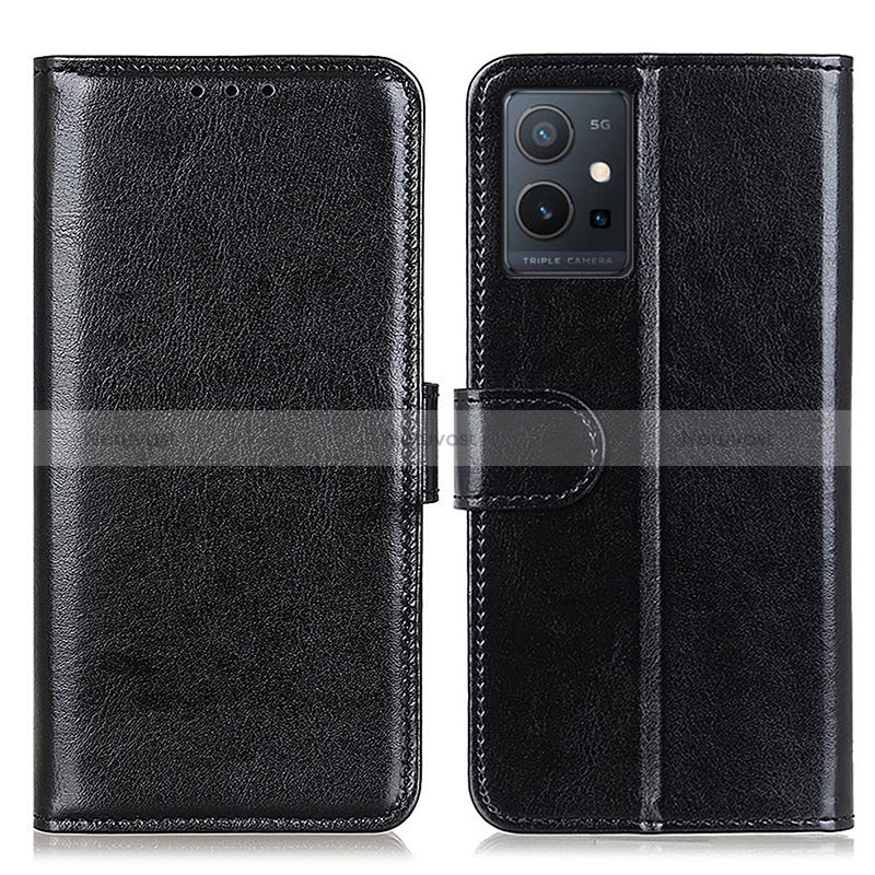 Leather Case Stands Flip Cover Holder M07L for Vivo Y33e 5G Black