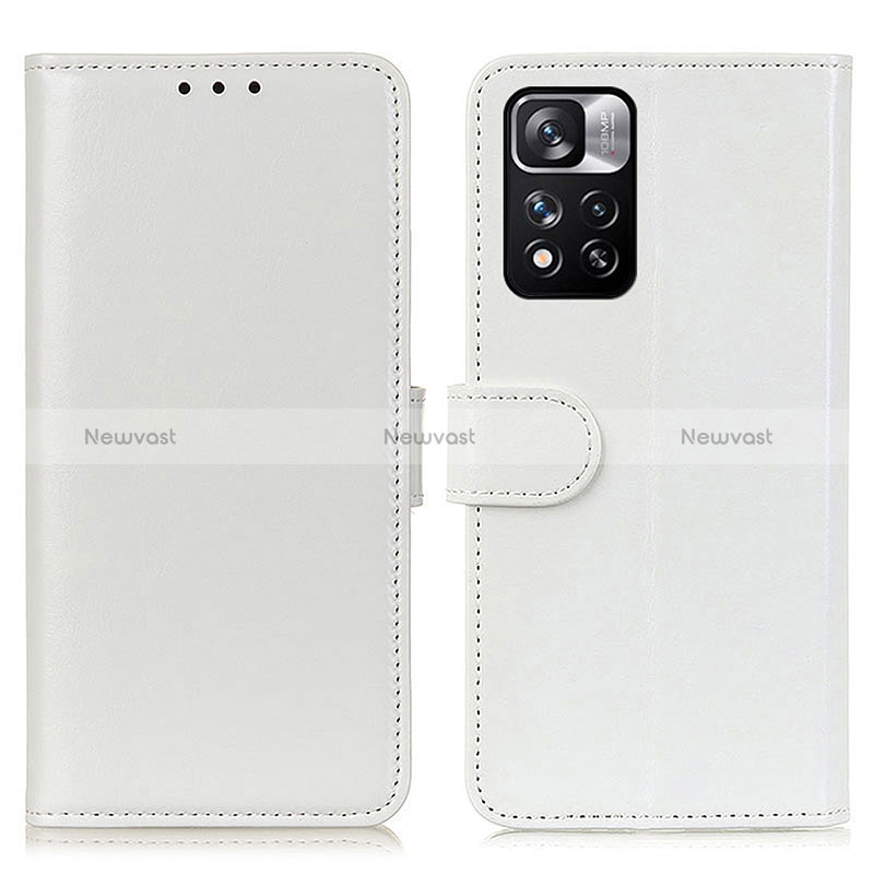 Leather Case Stands Flip Cover Holder M07L for Xiaomi Mi 11i 5G (2022) White