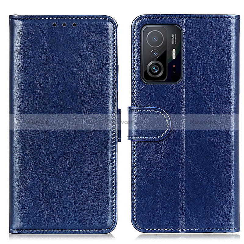 Leather Case Stands Flip Cover Holder M07L for Xiaomi Mi 11T Pro 5G Blue