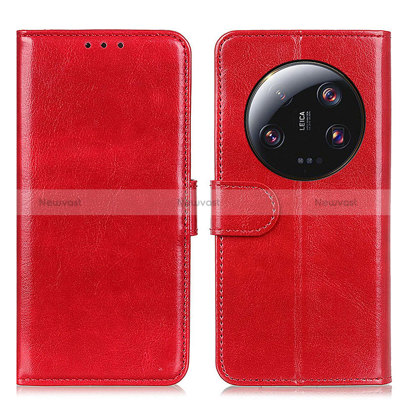 Leather Case Stands Flip Cover Holder M07L for Xiaomi Mi 13 Ultra 5G Red