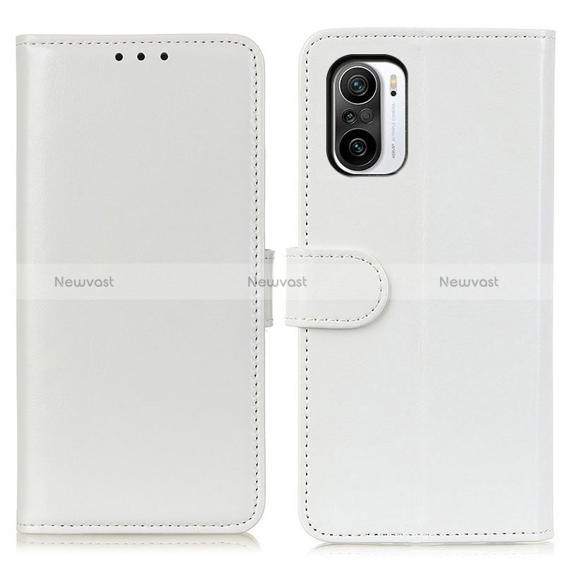 Leather Case Stands Flip Cover Holder M07L for Xiaomi Poco F3 5G White