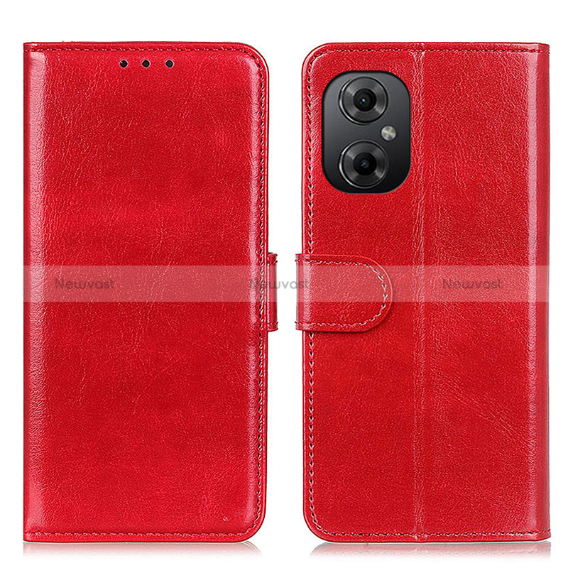 Leather Case Stands Flip Cover Holder M07L for Xiaomi Poco M4 5G Red