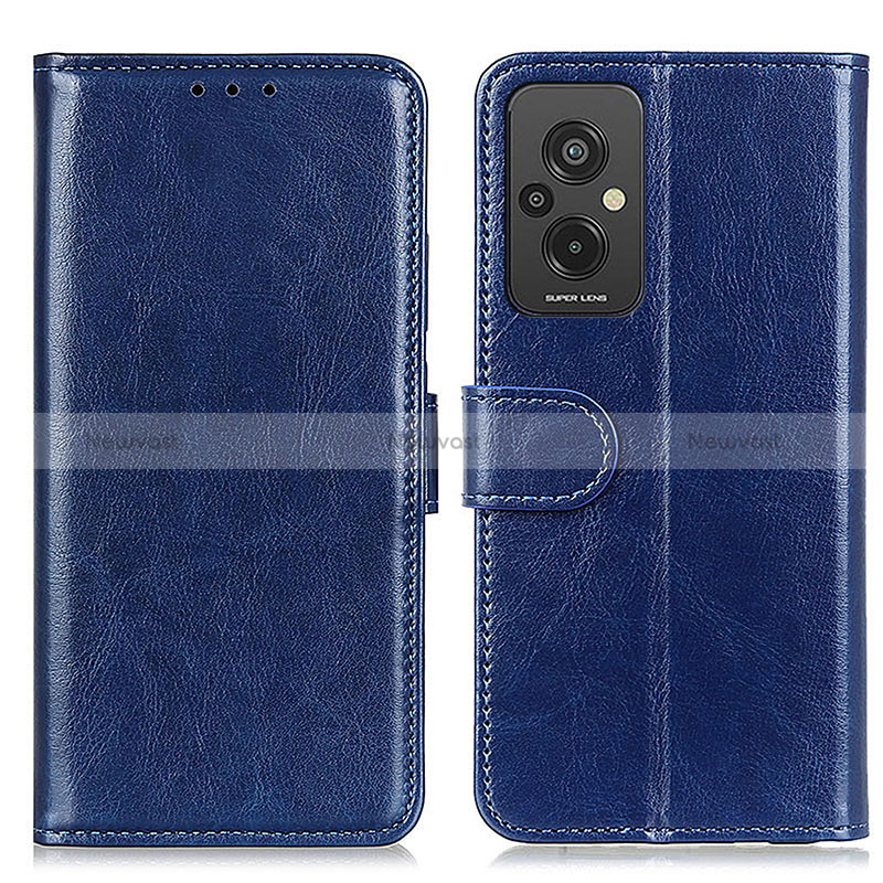 Leather Case Stands Flip Cover Holder M07L for Xiaomi Redmi 11 Prime 4G Blue