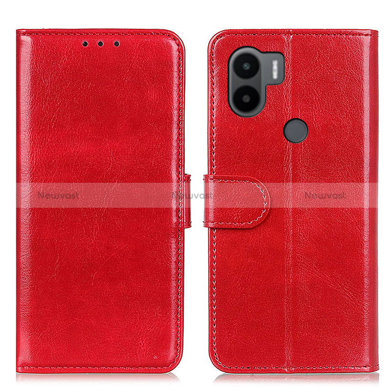 Leather Case Stands Flip Cover Holder M07L for Xiaomi Redmi A1 Plus Red
