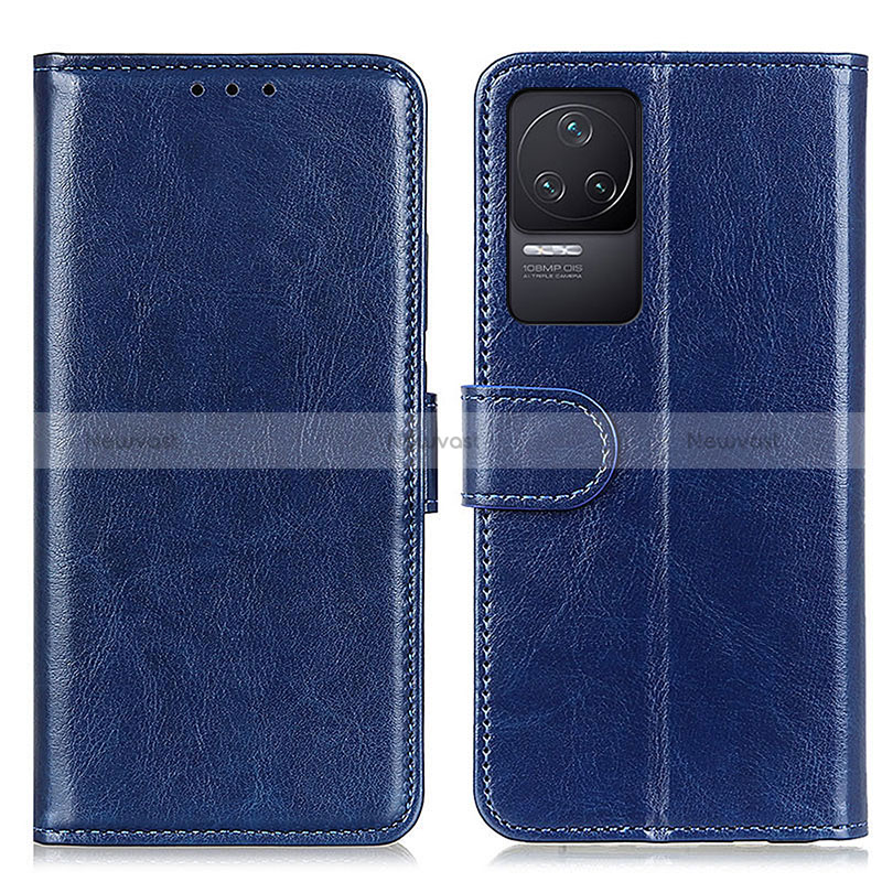 Leather Case Stands Flip Cover Holder M07L for Xiaomi Redmi K50 5G Blue