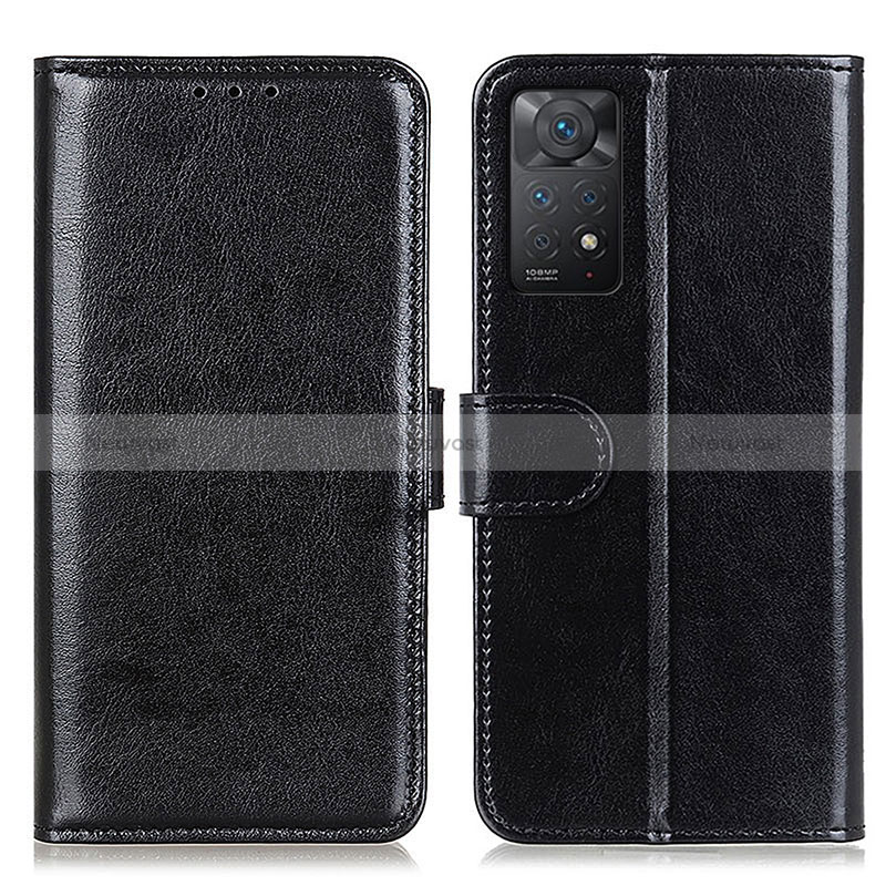 Leather Case Stands Flip Cover Holder M07L for Xiaomi Redmi Note 11 Pro 4G Black