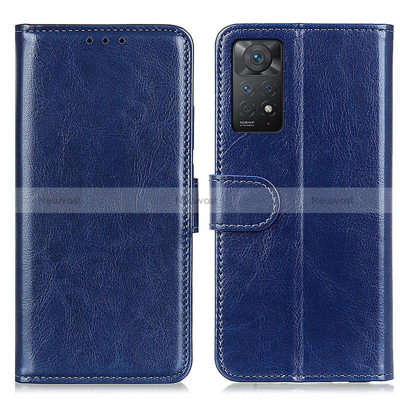 Leather Case Stands Flip Cover Holder M07L for Xiaomi Redmi Note 12 Pro 4G Blue