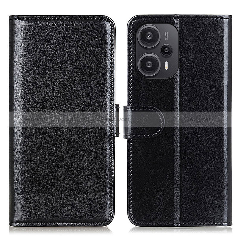 Leather Case Stands Flip Cover Holder M07L for Xiaomi Redmi Note 12 Turbo 5G Black