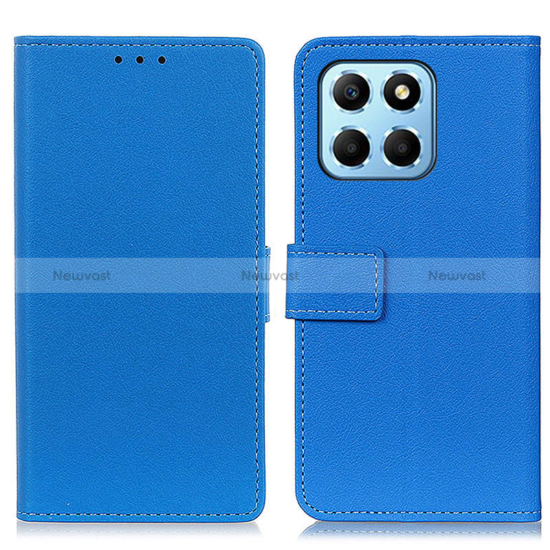 Leather Case Stands Flip Cover Holder M08L for Huawei Honor 70 Lite 5G Blue