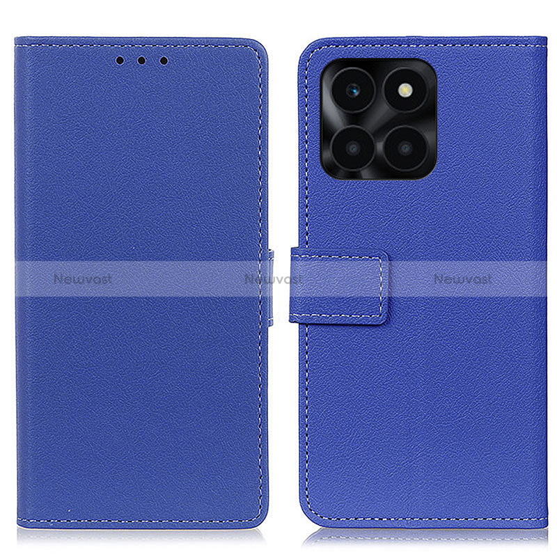 Leather Case Stands Flip Cover Holder M08L for Huawei Honor X6a Blue