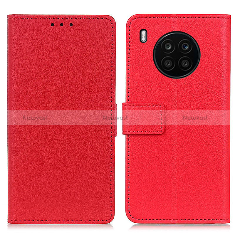 Leather Case Stands Flip Cover Holder M08L for Huawei Nova 8i Red