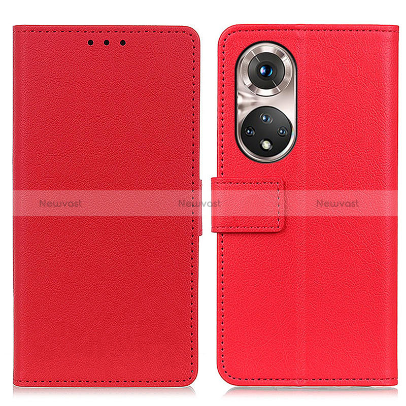 Leather Case Stands Flip Cover Holder M08L for Huawei Nova 9 Pro Red