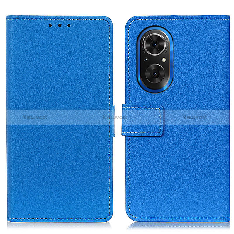 Leather Case Stands Flip Cover Holder M08L for Huawei Nova 9 SE Blue