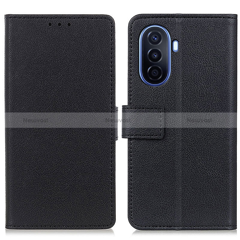 Leather Case Stands Flip Cover Holder M08L for Huawei Nova Y70 Plus Black