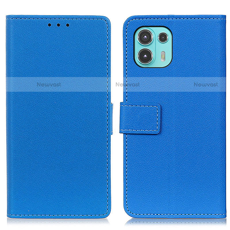 Leather Case Stands Flip Cover Holder M08L for Motorola Moto Edge 20 Lite 5G Blue