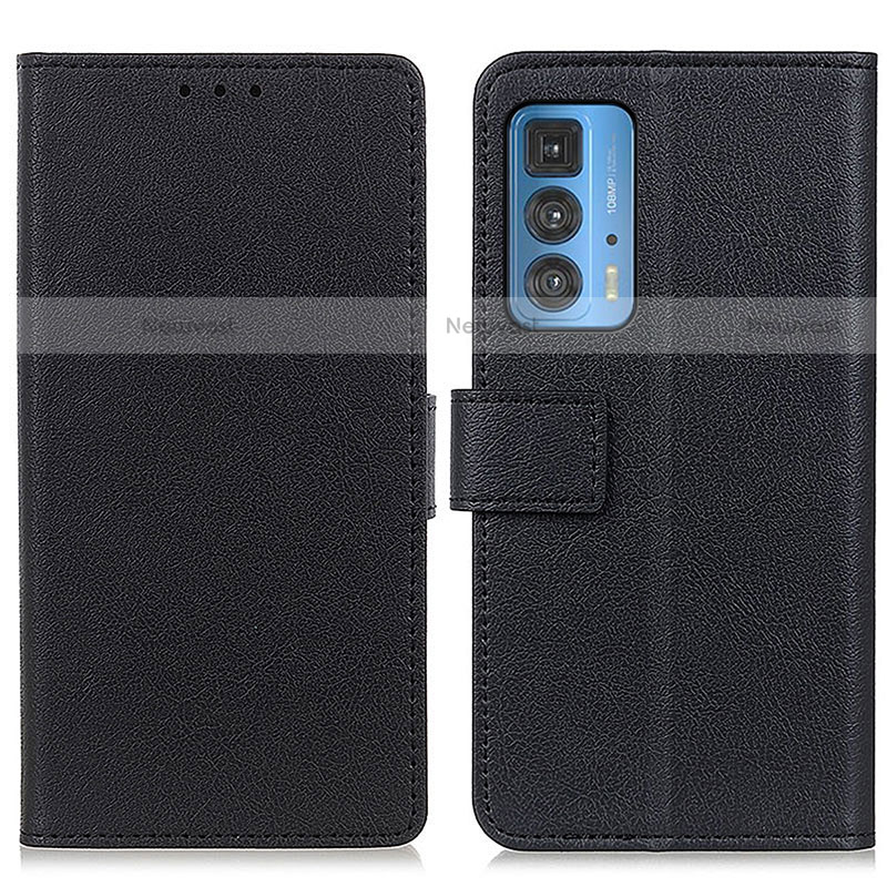 Leather Case Stands Flip Cover Holder M08L for Motorola Moto Edge 20 Pro 5G Black