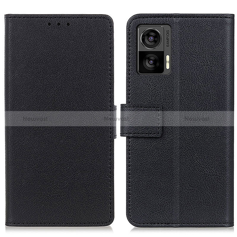 Leather Case Stands Flip Cover Holder M08L for Motorola Moto Edge 30 Lite 5G Black