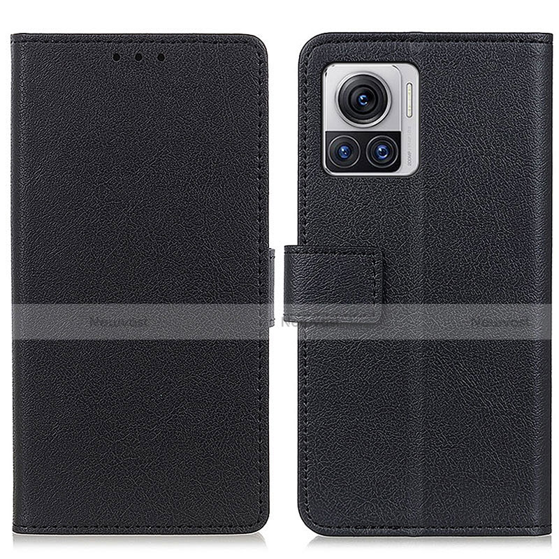 Leather Case Stands Flip Cover Holder M08L for Motorola Moto Edge 30 Ultra 5G Black