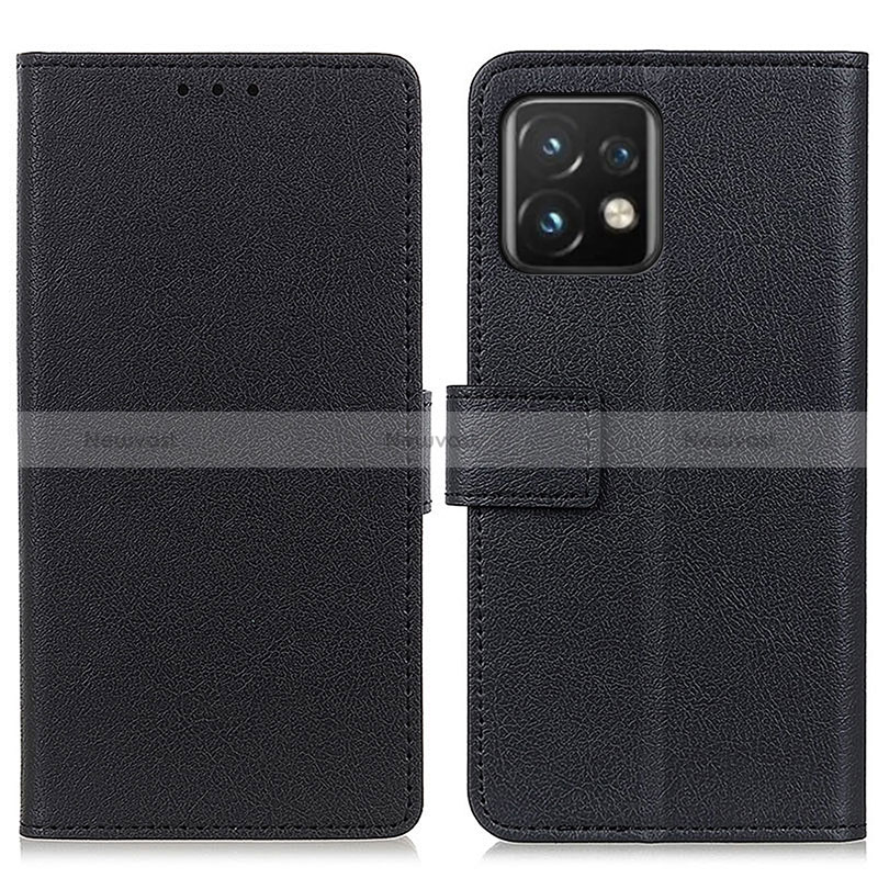 Leather Case Stands Flip Cover Holder M08L for Motorola Moto Edge Plus (2023) 5G Black