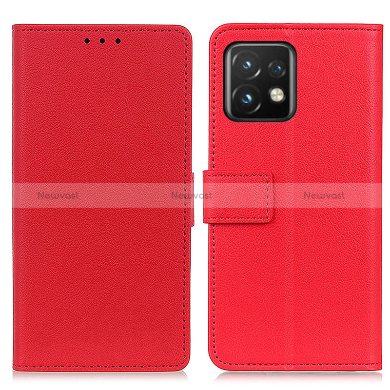 Leather Case Stands Flip Cover Holder M08L for Motorola Moto Edge Plus (2023) 5G Red