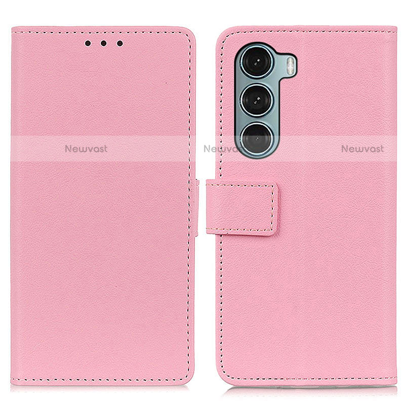 Leather Case Stands Flip Cover Holder M08L for Motorola Moto Edge S30 5G Pink