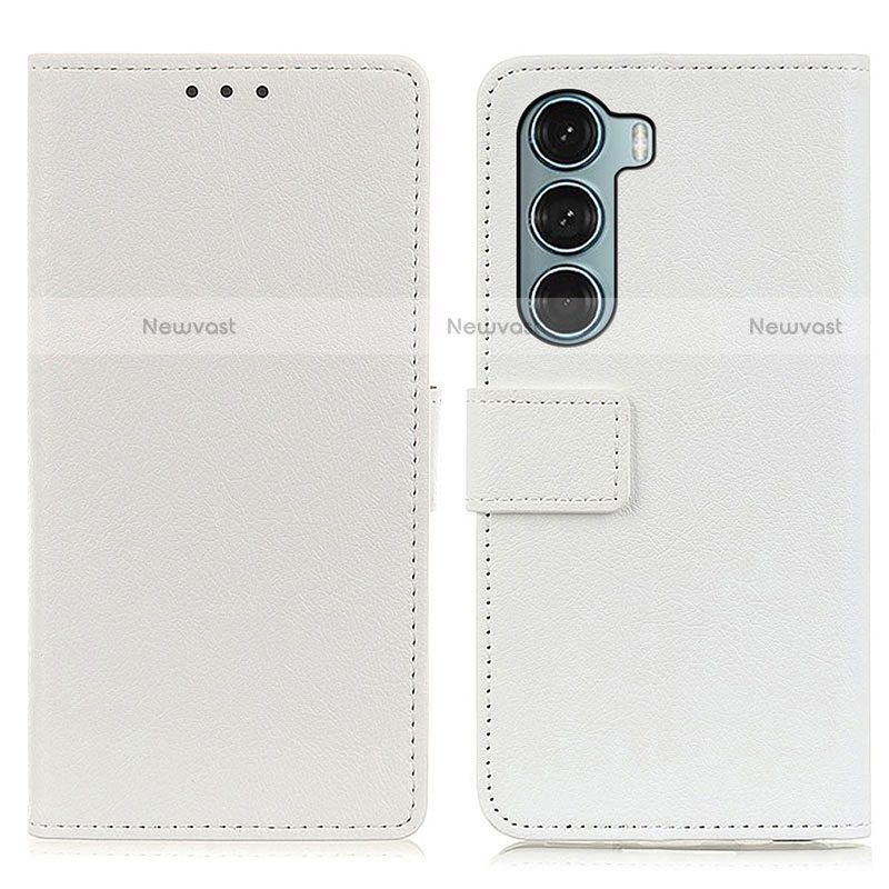 Leather Case Stands Flip Cover Holder M08L for Motorola Moto Edge S30 5G White