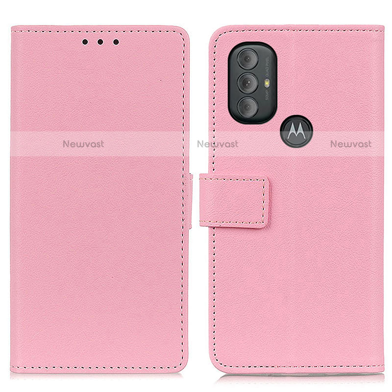 Leather Case Stands Flip Cover Holder M08L for Motorola Moto G Play (2023) Pink