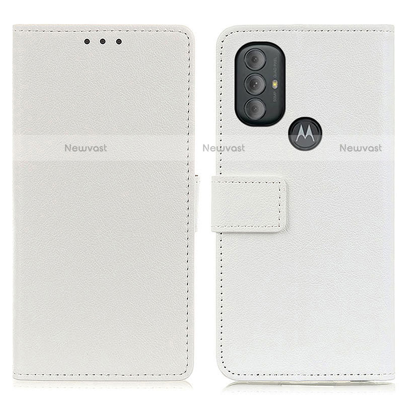 Leather Case Stands Flip Cover Holder M08L for Motorola Moto G Play (2023) White