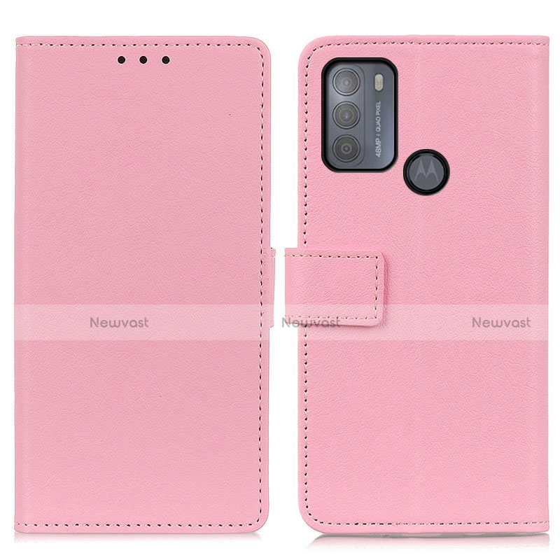 Leather Case Stands Flip Cover Holder M08L for Motorola Moto G50 Pink