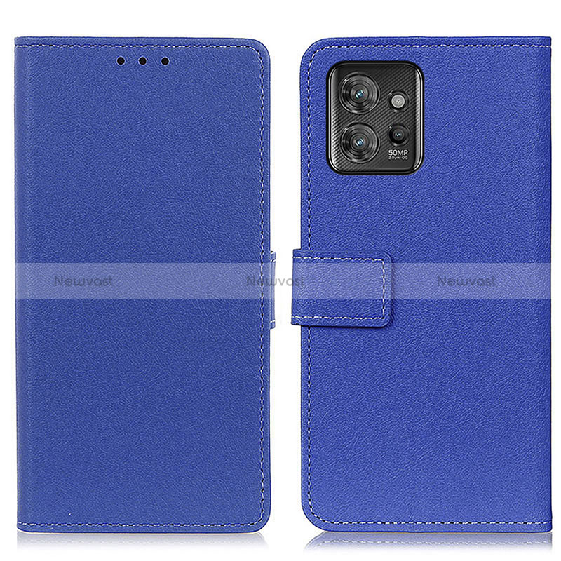 Leather Case Stands Flip Cover Holder M08L for Motorola ThinkPhone 5G Blue