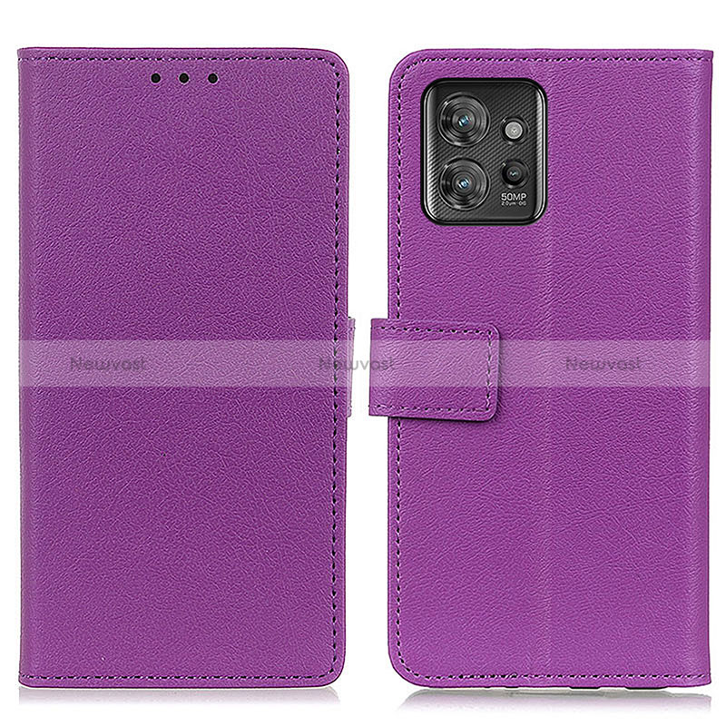 Leather Case Stands Flip Cover Holder M08L for Motorola ThinkPhone 5G Purple