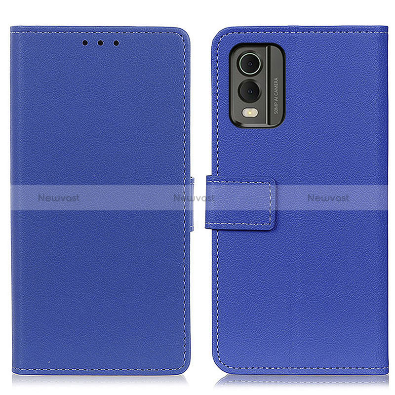 Leather Case Stands Flip Cover Holder M08L for Nokia C210 Blue