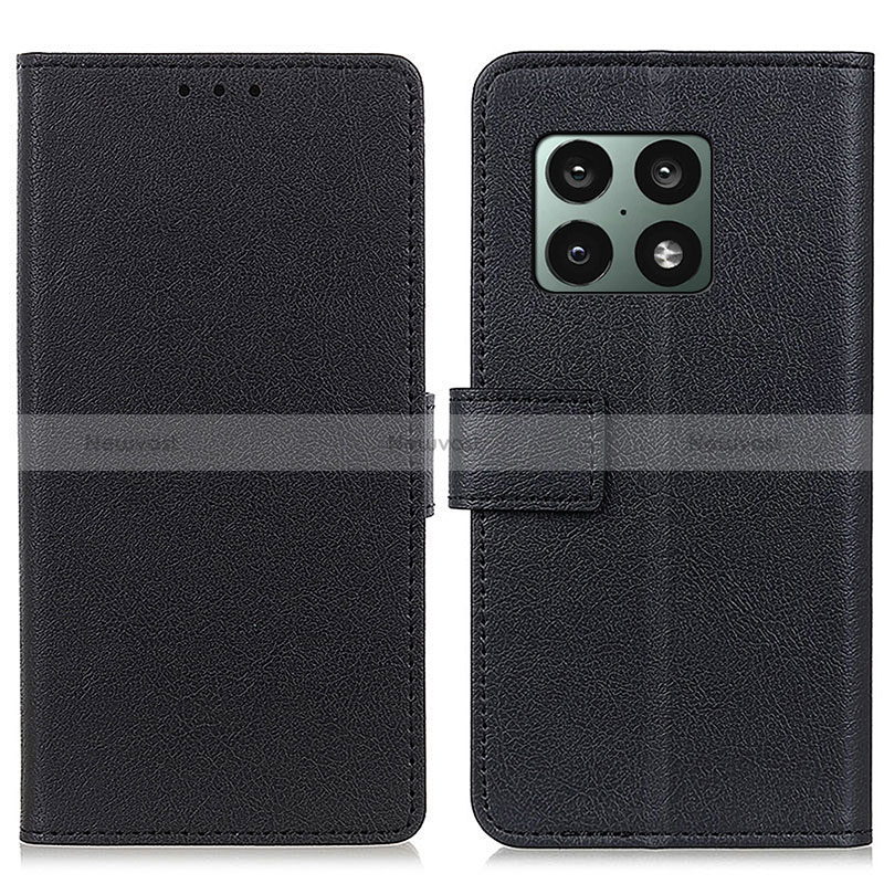 Leather Case Stands Flip Cover Holder M08L for OnePlus 10 Pro 5G Black