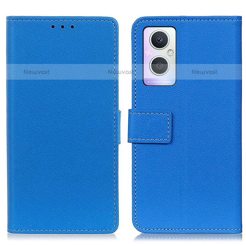 Leather Case Stands Flip Cover Holder M08L for OnePlus Nord N20 5G Blue