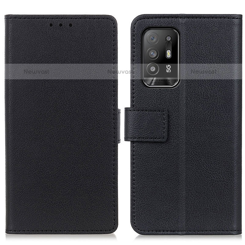 Leather Case Stands Flip Cover Holder M08L for Oppo A94 5G Black