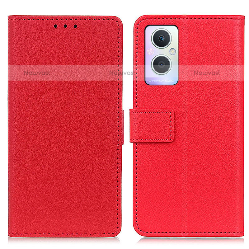 Leather Case Stands Flip Cover Holder M08L for Oppo F21s Pro 5G Red