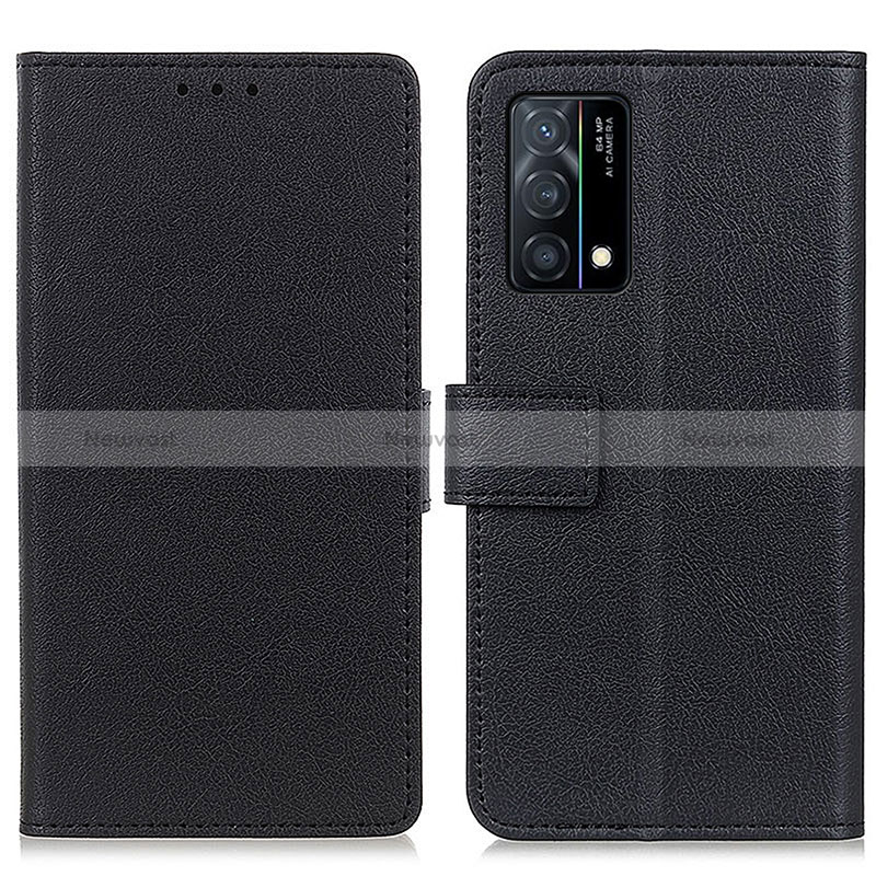 Leather Case Stands Flip Cover Holder M08L for Oppo K9 5G Black
