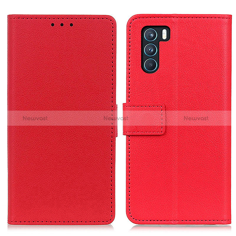 Leather Case Stands Flip Cover Holder M08L for Oppo K9 Pro 5G Red